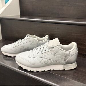 Reebok All-White Leather Sneakers